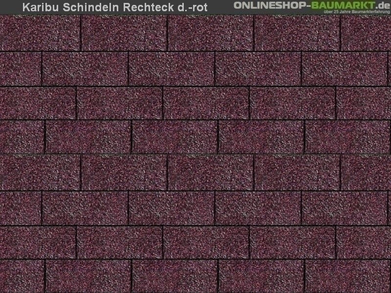Karibu Dachschindeln Rechteck dunkelrot 18 Pakete