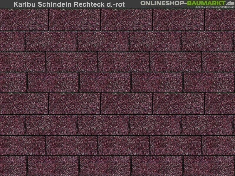 Karibu Dachschindeln Rechteck dunkelrot 3 Pakete
