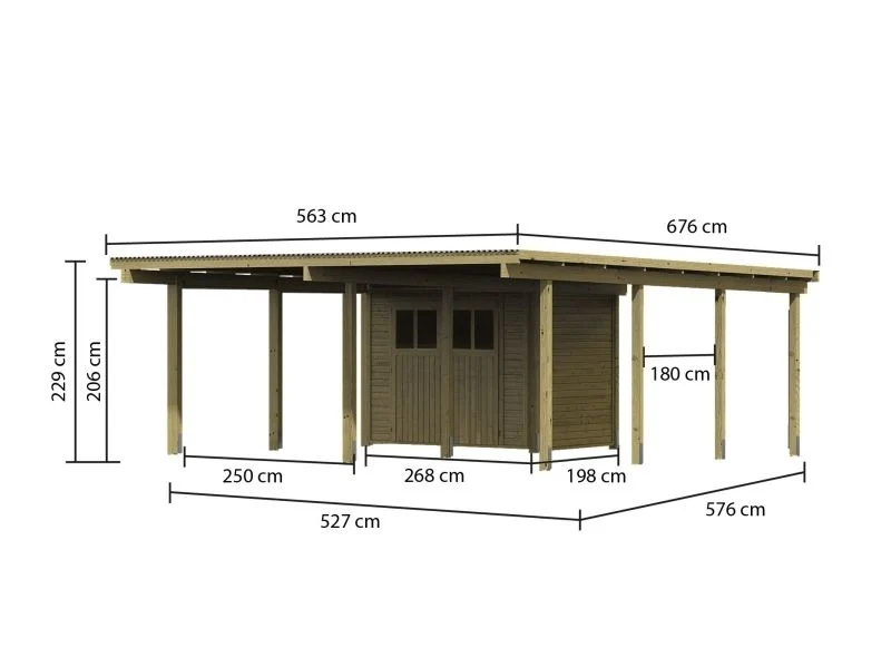 Karibu Doppelcarport ECO mit integriertem Abstellraum 1 - Image 3
