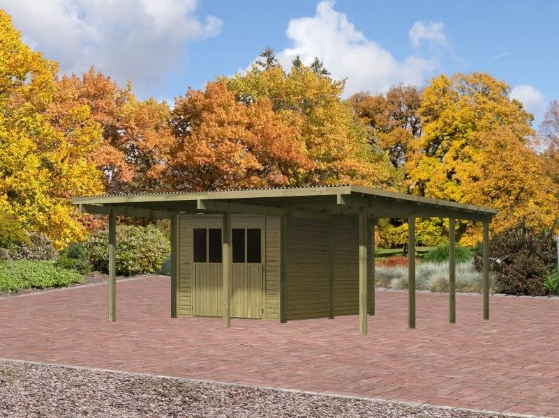 Karibu Doppelcarport ECO mit integriertem Abstellraum 2 - Image 2