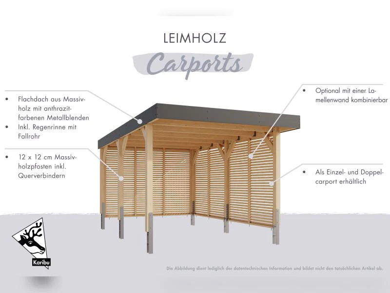 Karibu Doppelcarport Leimholz 2 - Image 6