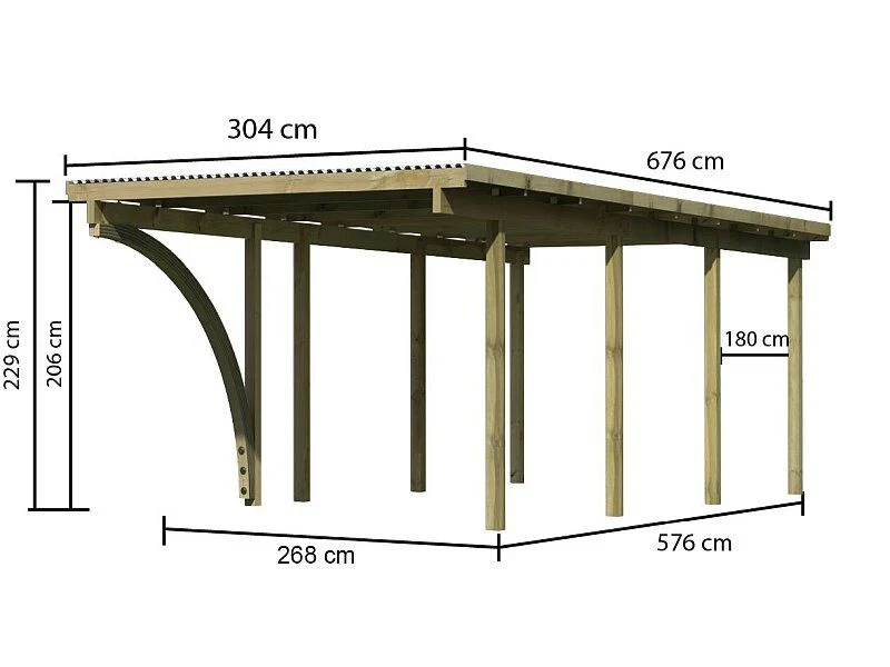 Karibu Einzelcarport ECO 2 Variante B kdi - Image 3