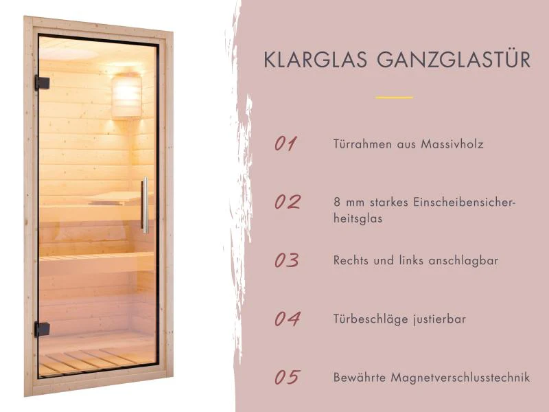 Karibu Fasshaus 2 asymmetrisch, inkl. 9 kW Ofen ext. Steuerung - Image 7