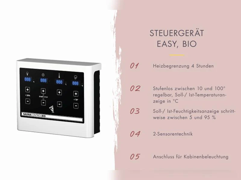 Karibu Fasssauna 1, 38 mm- inkl. 9 kW Bioofen externe Steuerung - Image 6