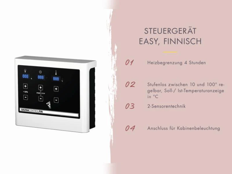 Karibu Fasssauna Asymmetrisch 3, inkl. 9 kW Ofen externe Steuerung - Image 5