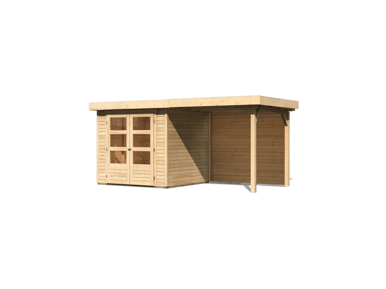 Karibu Gartenhaus Askola 2 mit Anbaudach 2,40 m, Rückwand - Image 4
