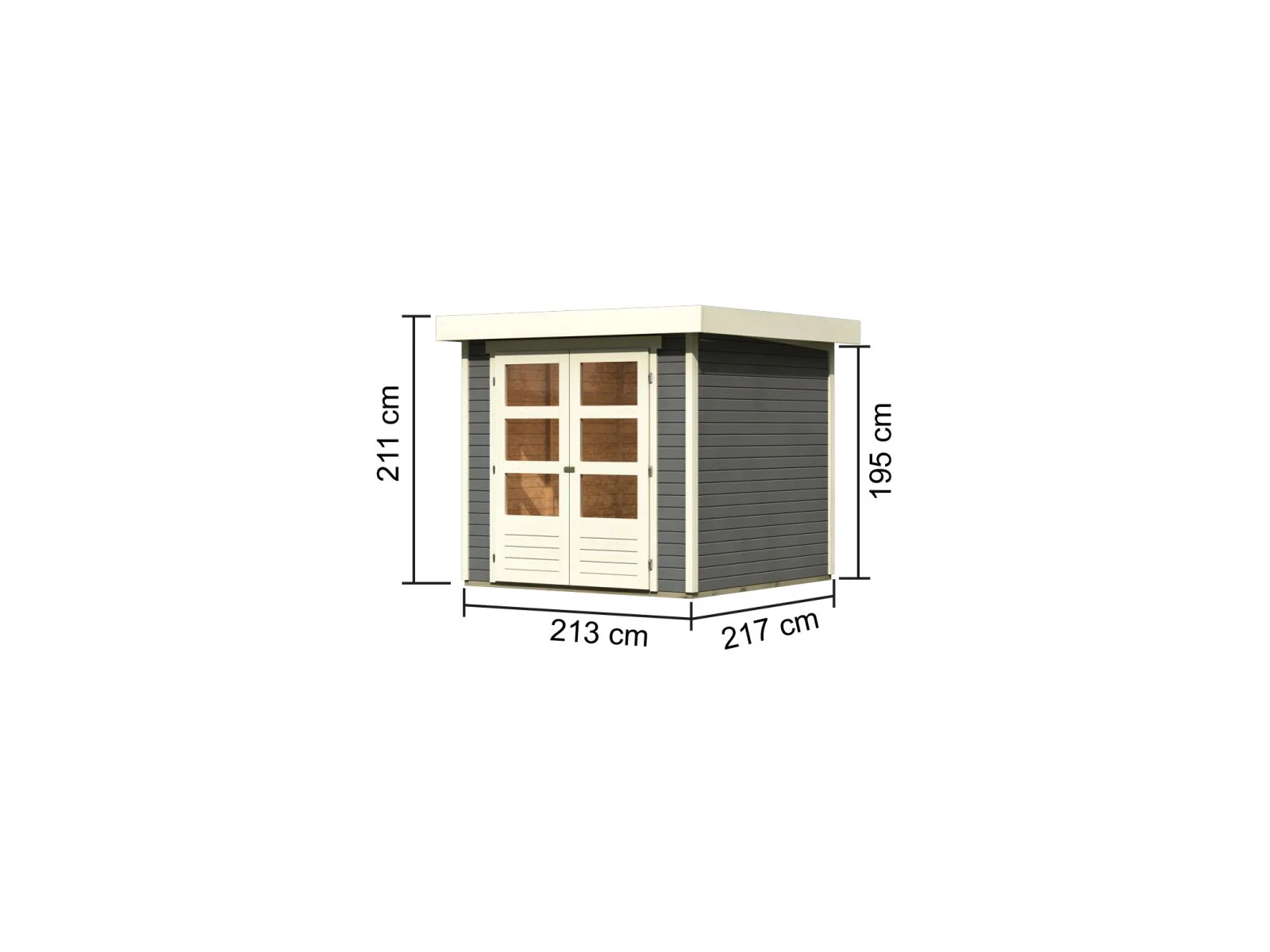 Karibu Gartenhaus Askola 2 terragrau 19 mm - Image 3