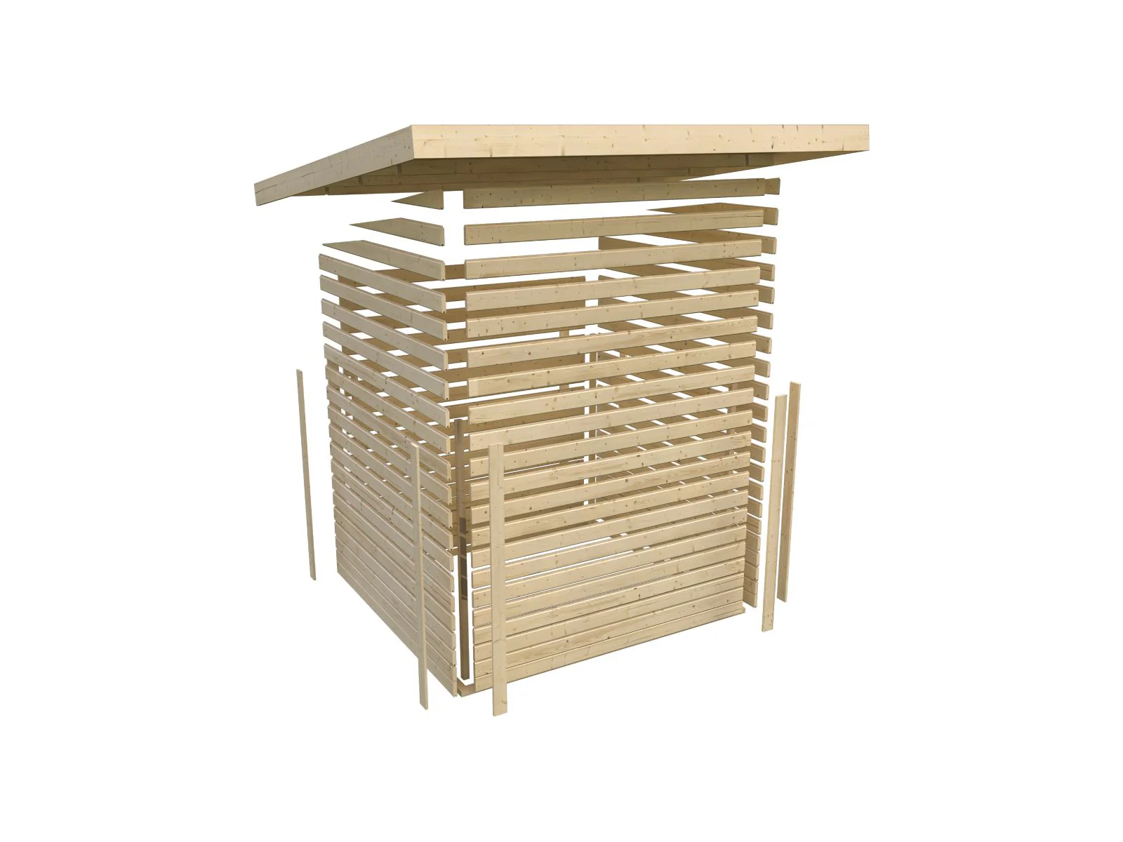 Karibu Gartenhaus Askola 2 terragrau mit Anbaudach 2,40 Meter - Image 11