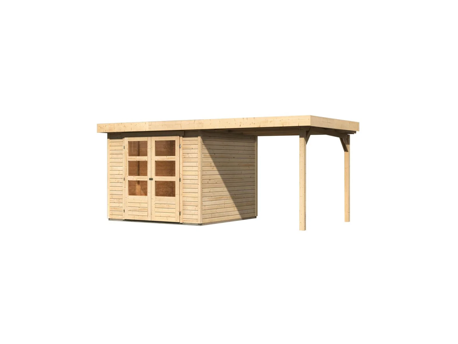 Karibu Gartenhaus Askola 3,5 mit Anbaudach 2,25 Meter - Image 4