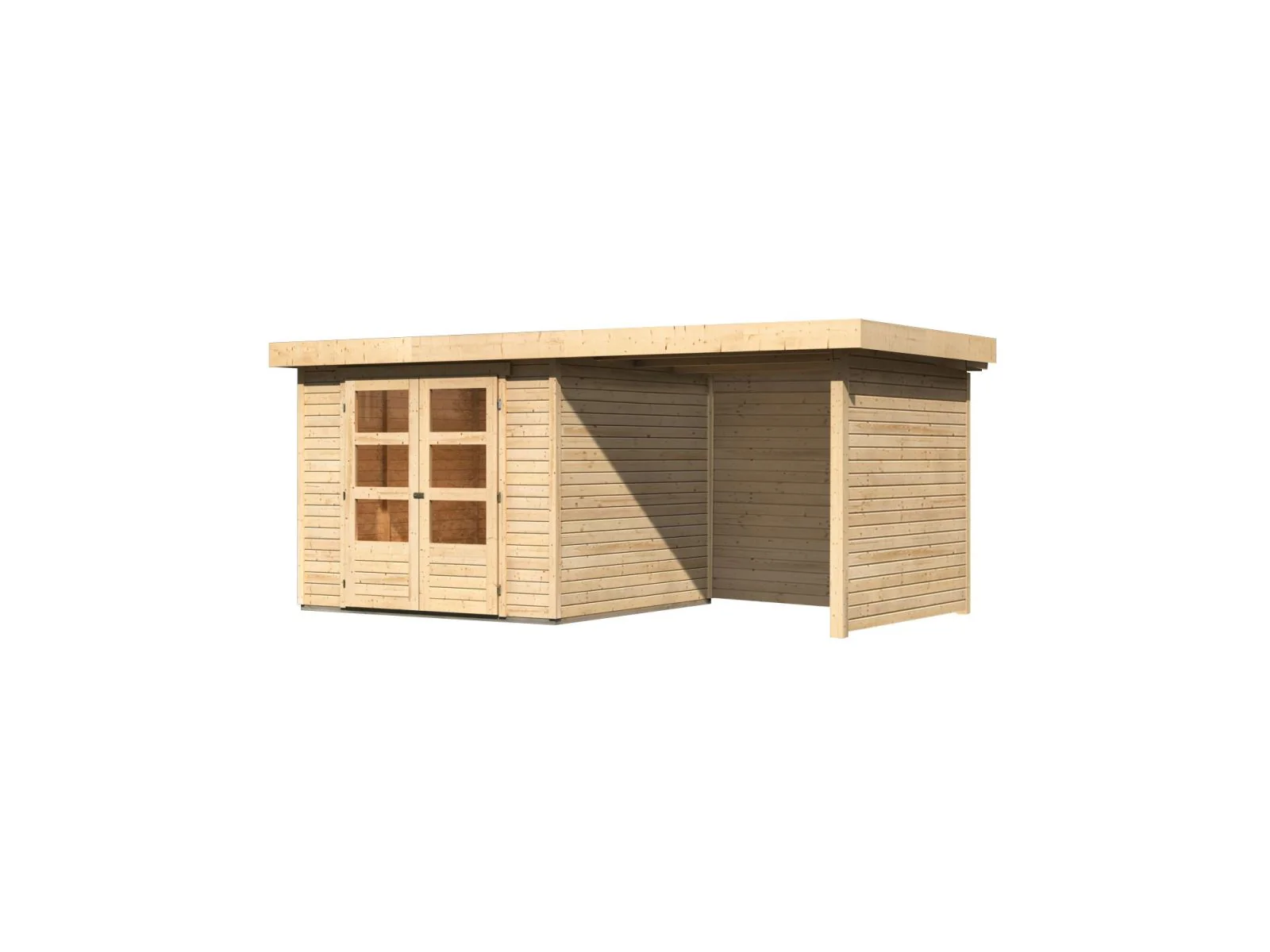Karibu Gartenhaus Askola 3,5 mit Anbaudach 2,25 Meter, Seiten- und Rückwand - Image 4
