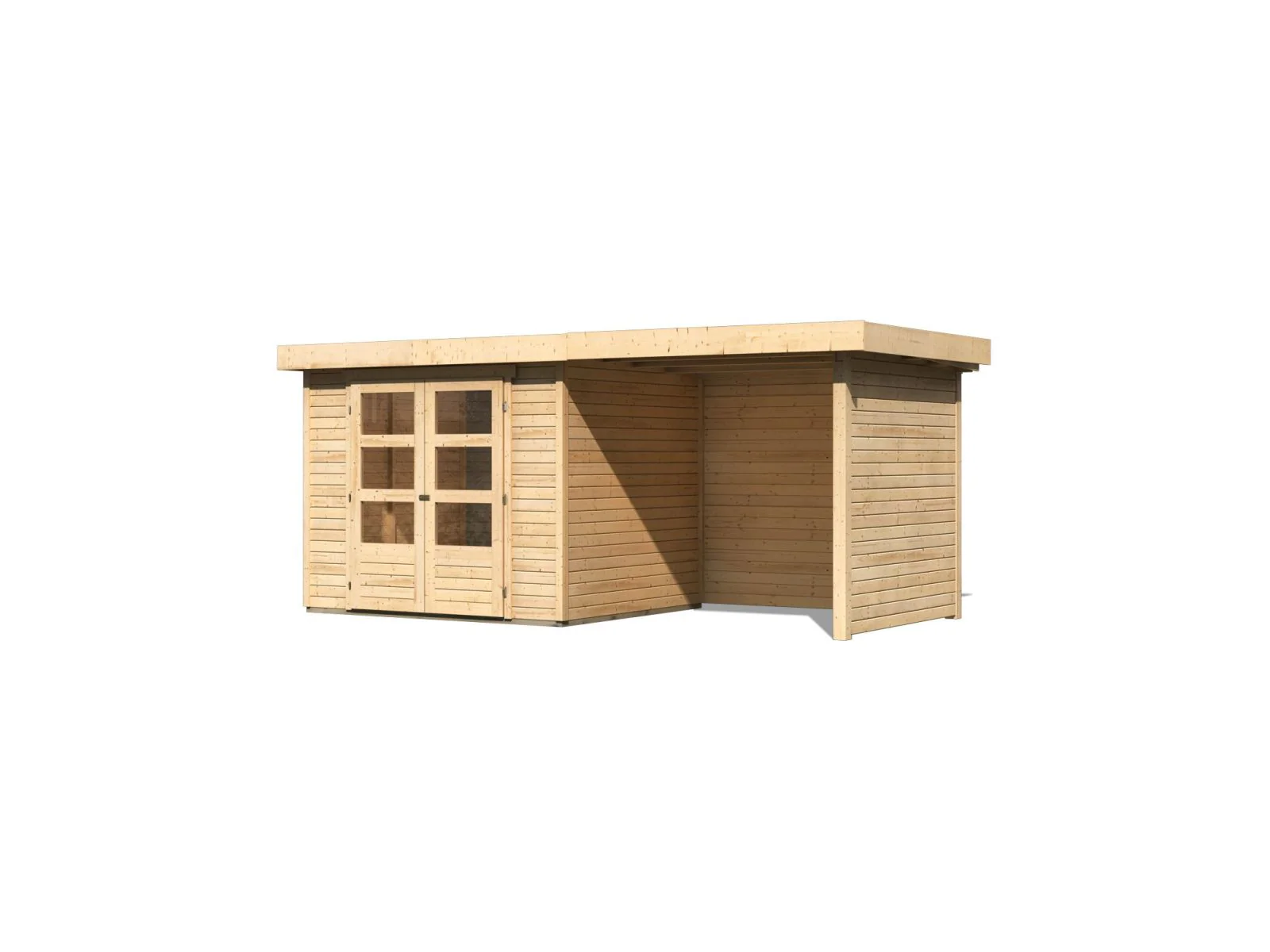 Karibu Gartenhaus Askola 3 mit Anbaudach 2,25 Meter, Seiten- und Rückwand - Image 4