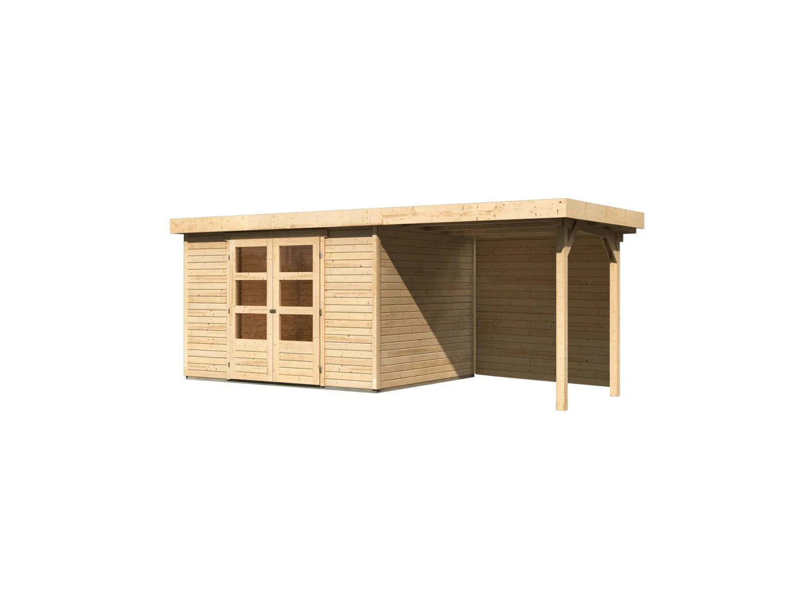 Karibu Gartenhaus Askola 5 mit Anbaudach 2,4 m, Rückwand - Image 5
