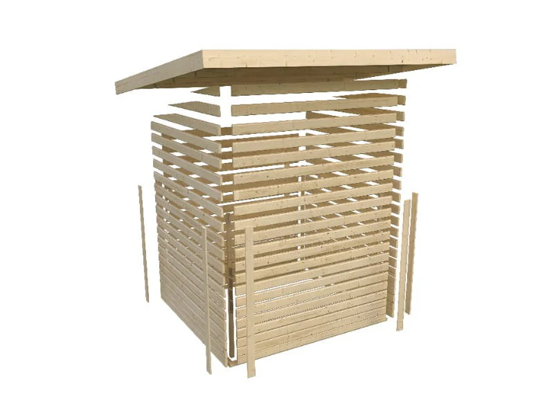 Karibu Gartenhaus Askola 5 mit Anbaudach 2,4 m, Rückwand in terragrau - Image 8