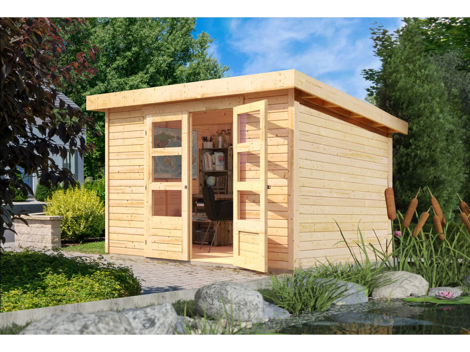 Karibu Gartenhaus Askola 5 natur 19 mm