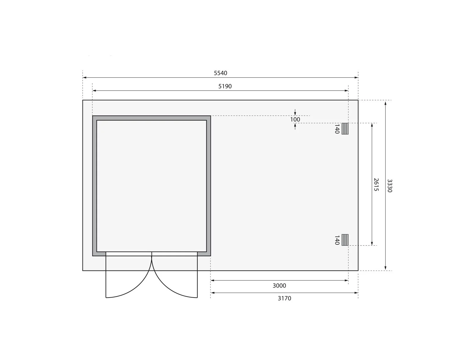 Karibu Gartenhaus Bastrup 4 Anbaudach 3 Meter inklusive Rück- und Seitenwand - Image 3