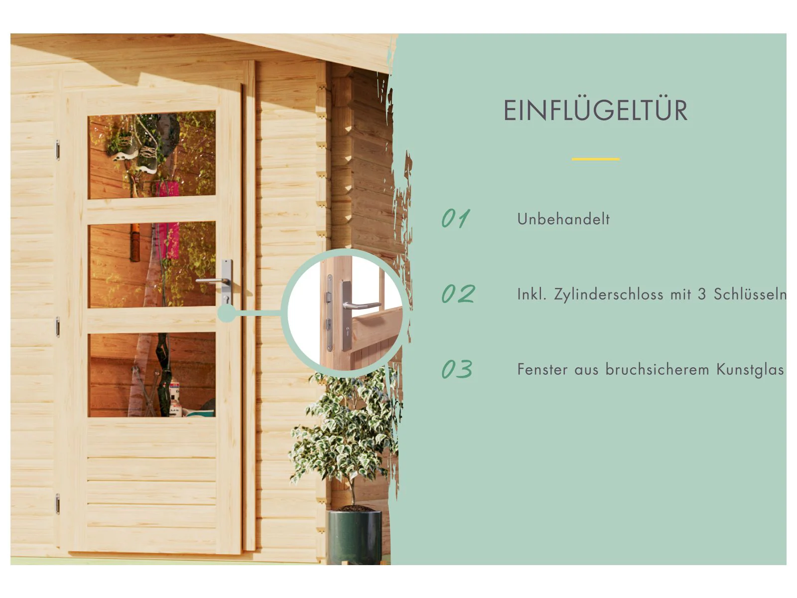 Karibu Gartenhaus Lagor 2 38 mm 2-Raum-Haus - Image 8