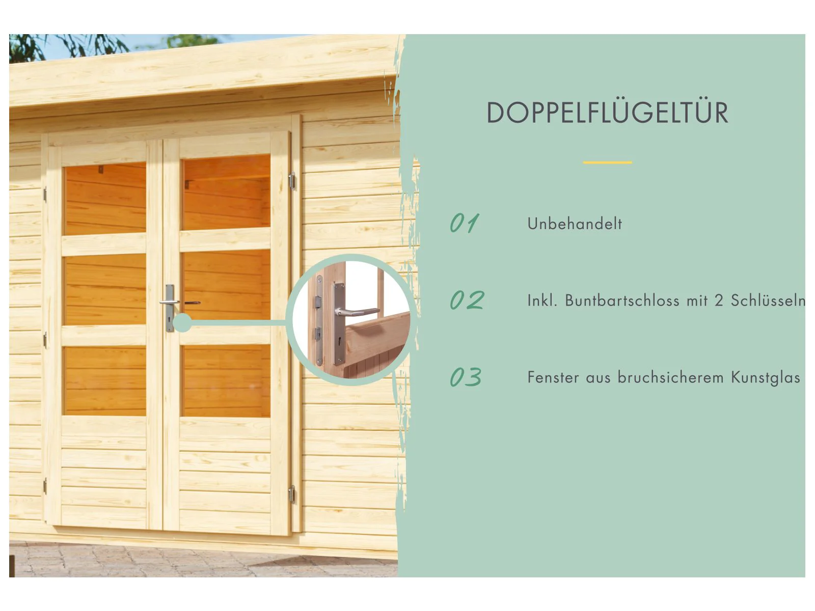 Karibu Gartenhaus Lagor 2 38 mm 2-Raum-Haus - Image 9