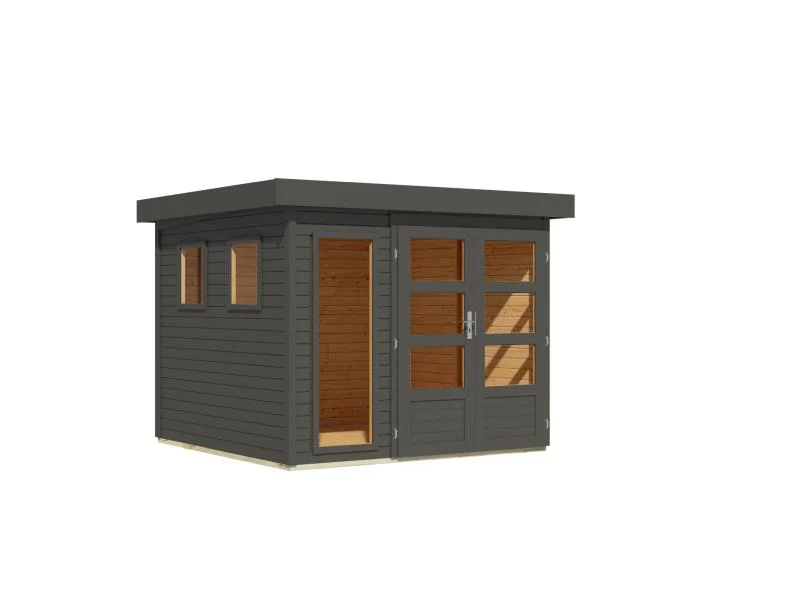Karibu Gartenhaus Lahar 3,5, terragrau komplett, 19 mm - Image 6