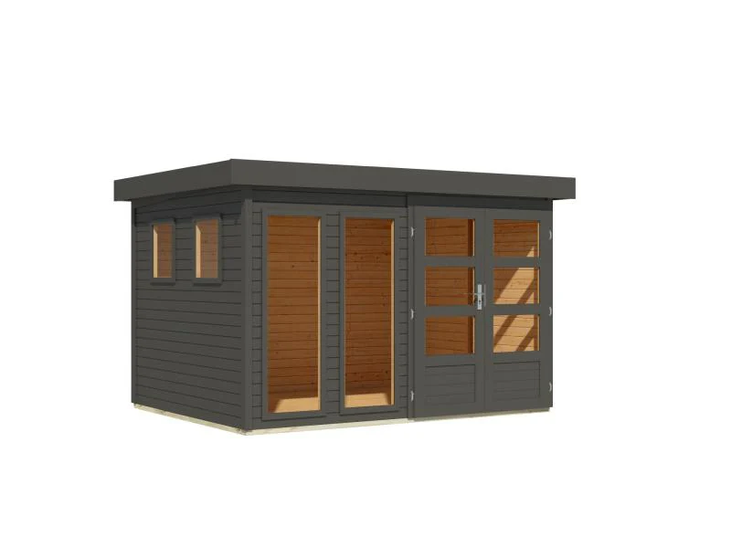 Karibu Gartenhaus Lahar 5, terragrau komplett, 19 mm - Image 6