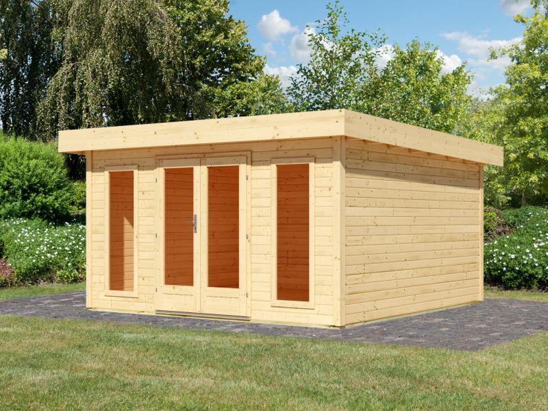 Karibu Gartenhaus Lotus, natur, inkl. Dachbahn, Vlies, Wurzelschutzfolie (für Dachbegrünung) und Fußboden - Image 2