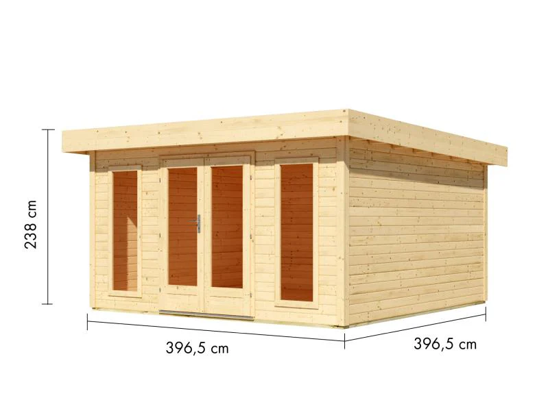 Karibu Gartenhaus Lotus, natur, inkl. Dachbahn, Vlies, Wurzelschutzfolie (für Dachbegrünung) und Fußboden - Image 3