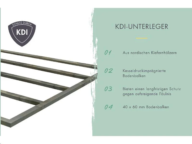 Karibu Gartenhaus Olaf 5 natur, inkl. Doppelflügeltür - Image 6