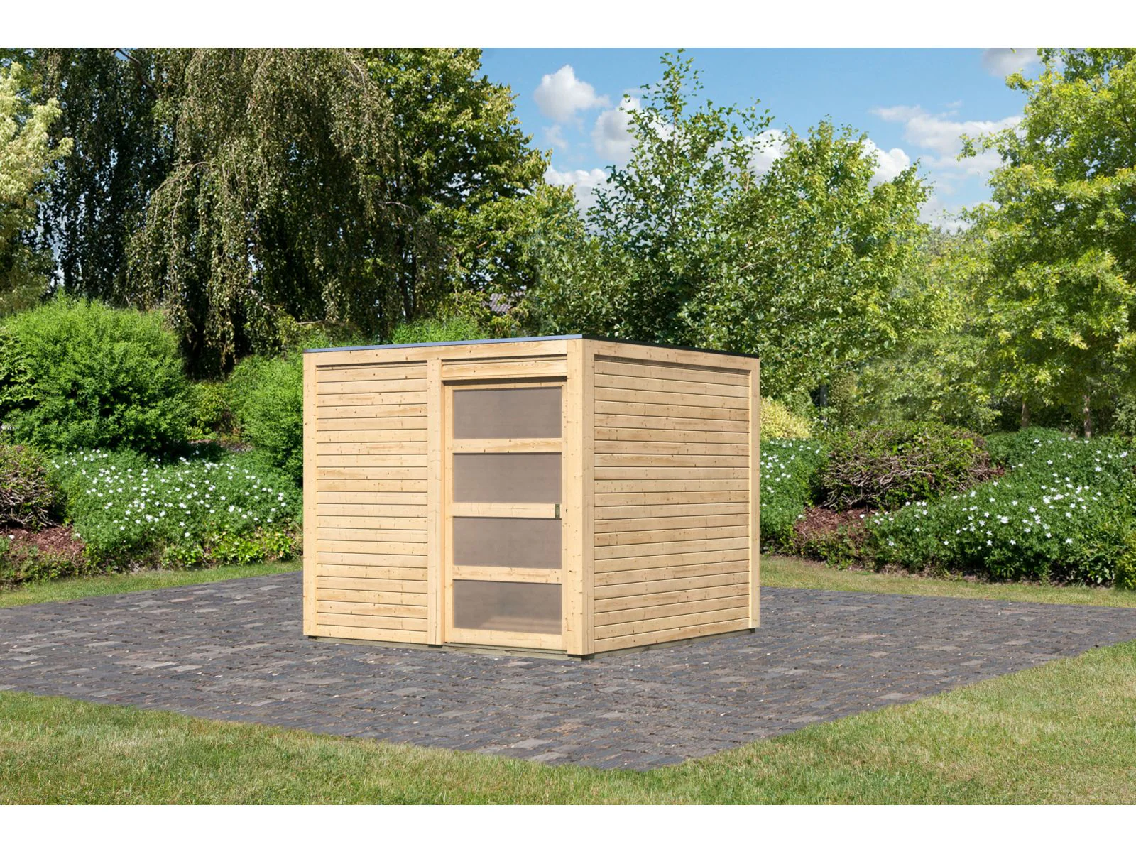Karibu Gartenhaus Qubic natur - Image 2