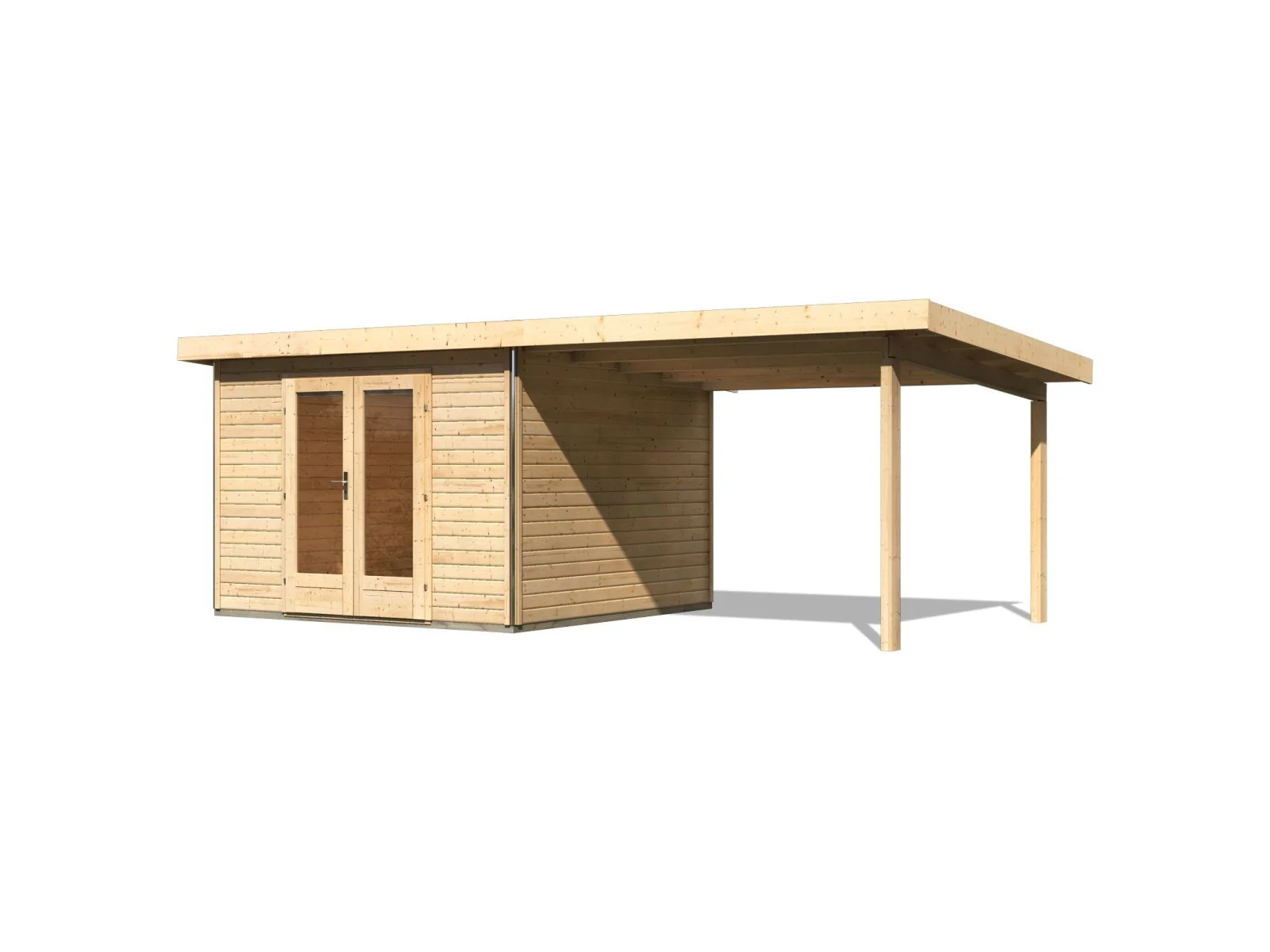 Karibu Gartenhaus Radeburg 1 natur mit Anbaudach 3,3 m - Image 4