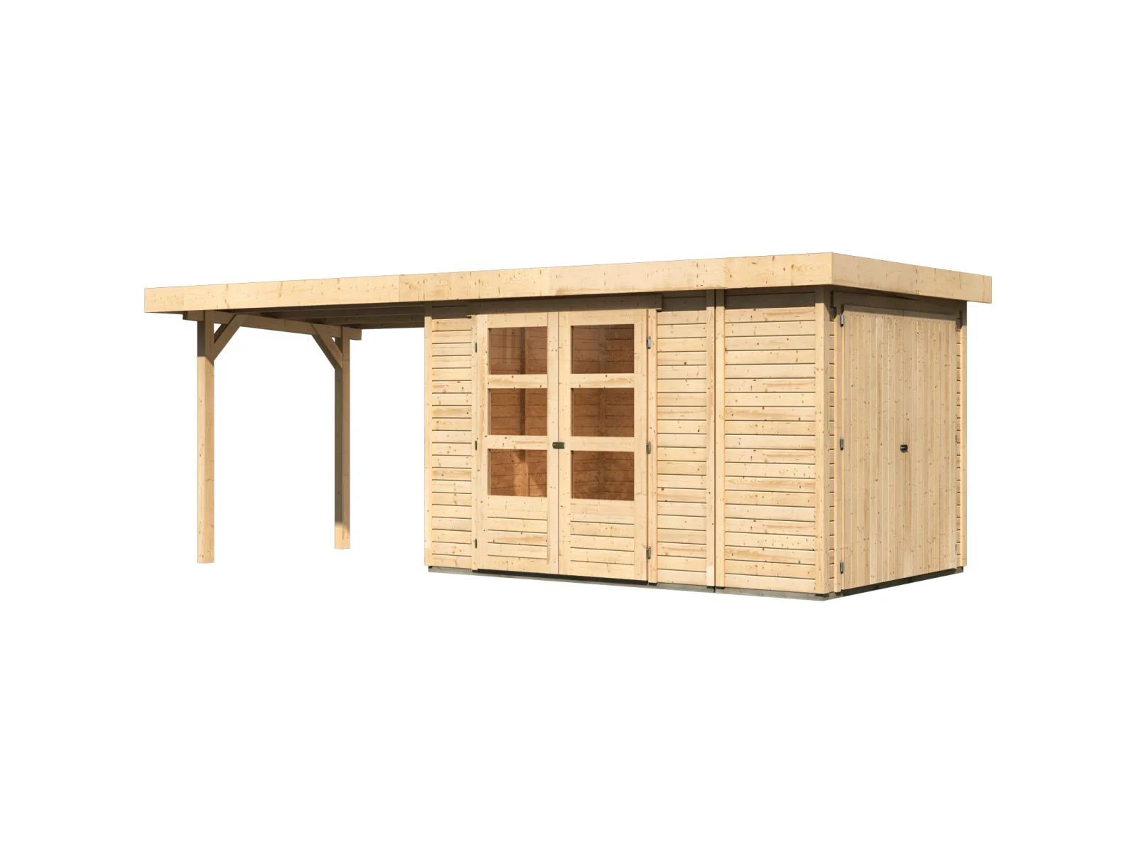 Karibu Gartenhaus Retola 3 mit Anbauschrank und Anbaudachdach 2,80 Meter - Image 4