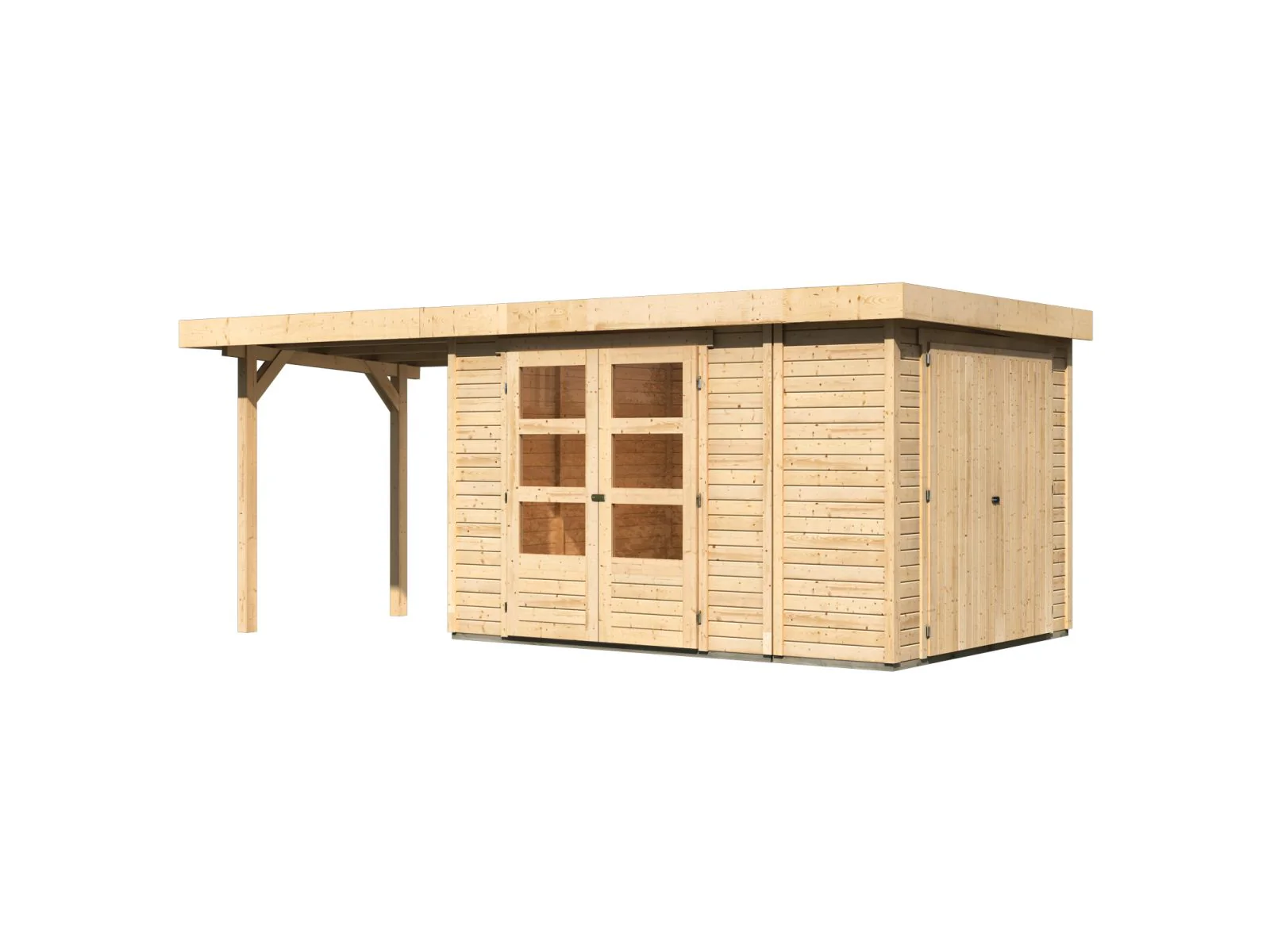 Karibu Gartenhaus Retola 4 mit Anbauschrank und Anbaudach 2,40 Meter - Image 4