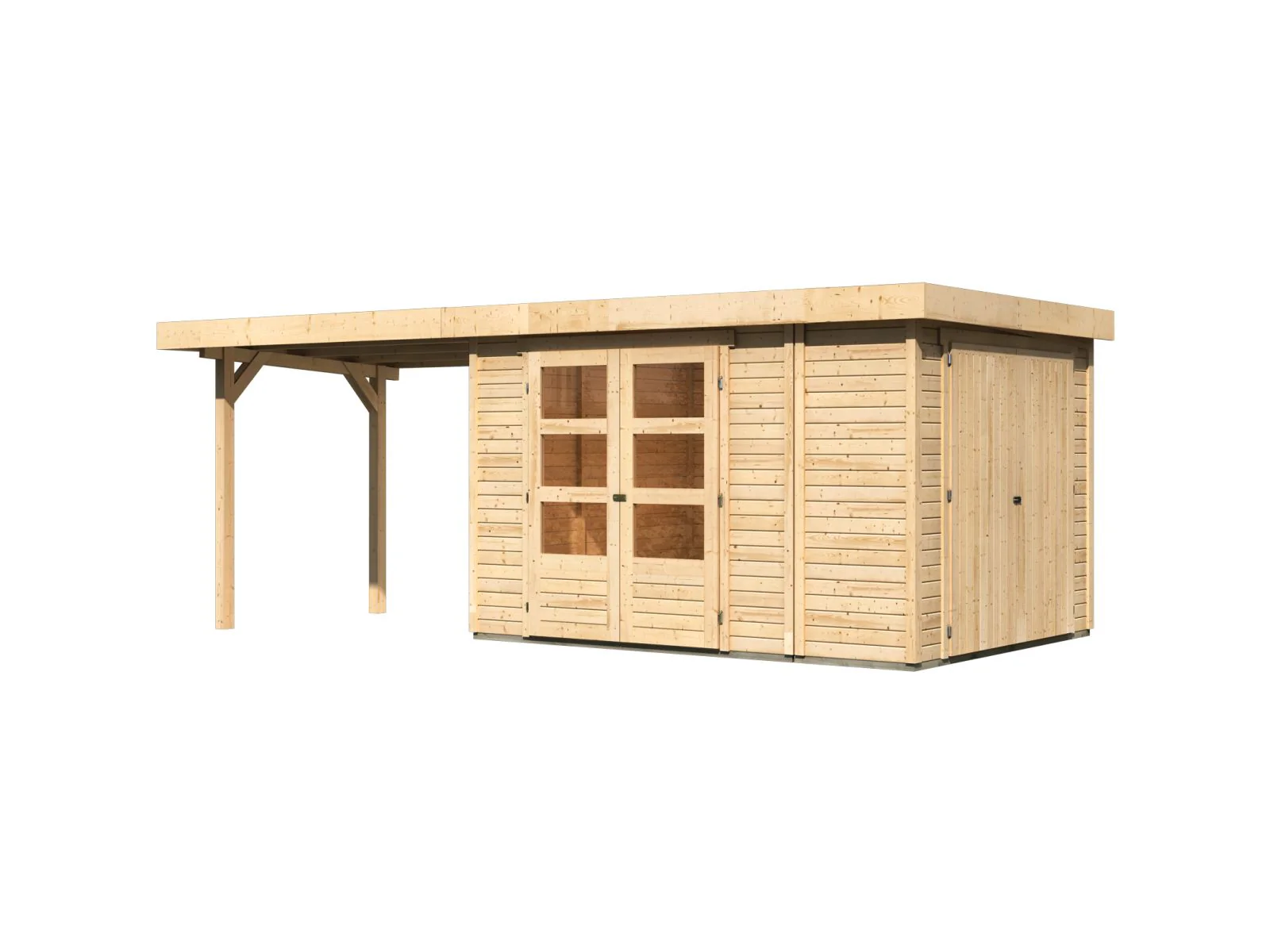 Karibu Gartenhaus Retola 4 mit Anbauschrank und Anbaudach 2,80 Meter - Image 5