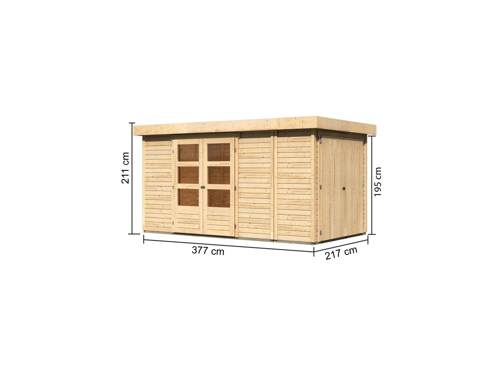 Karibu Gartenhaus Retola 5 inkl. Anbauschrank - Image 2