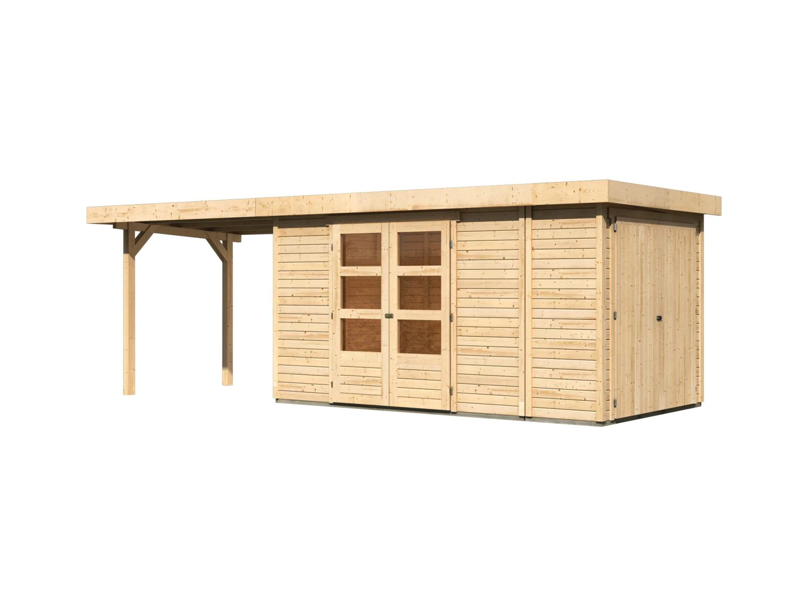 Karibu Gartenhaus Retola 5 mit Anbauschrank und Anbaudach 2,80 Meter - Image 4