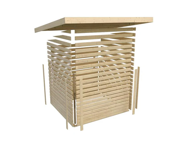 Karibu Gartenhaus Retola 6 inkl. Anbauschrank, terragrau - Image 10