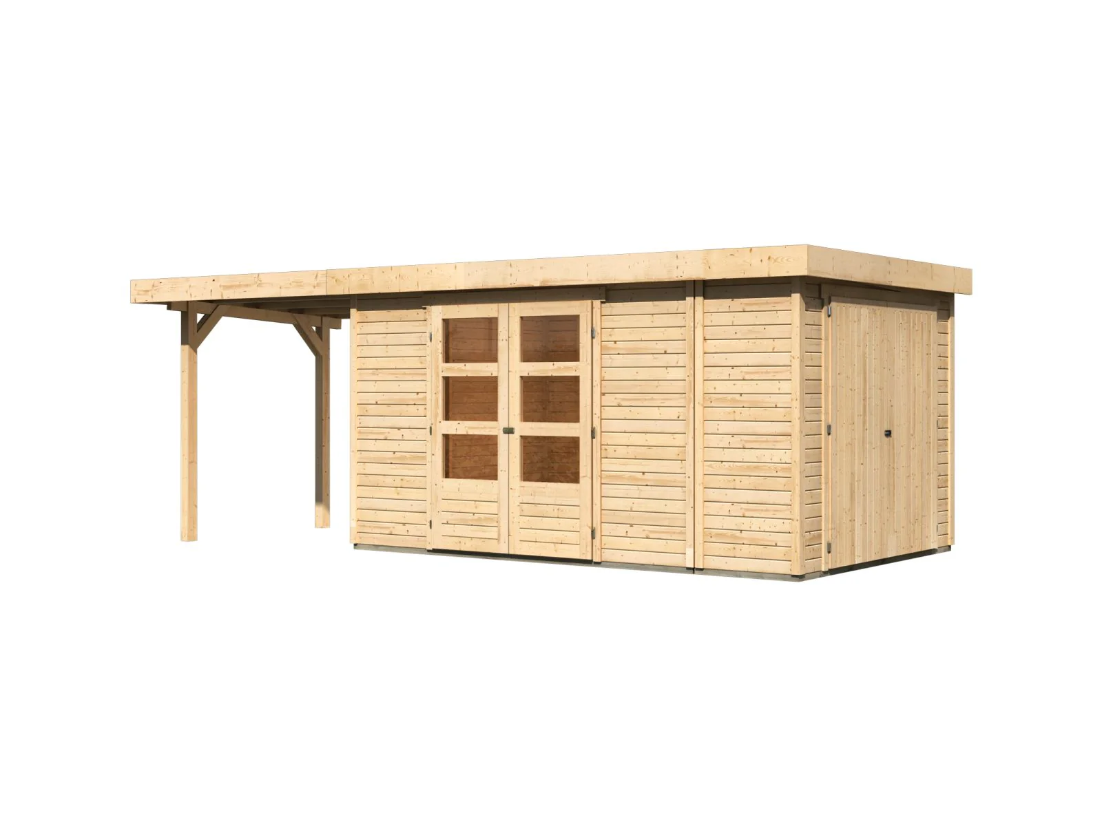Karibu Gartenhaus Retola 6 mit Anbauschrank und Anbaudach 2,40 Meter - Image 4