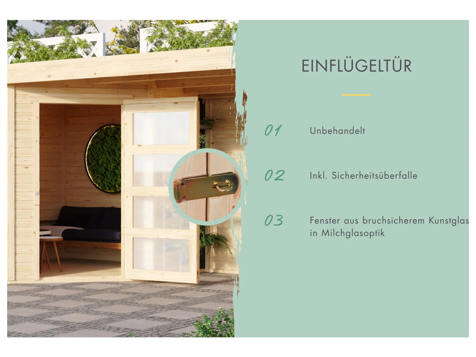 Karibu Gartenhaus Schwandorf 3 natur 19 mm - Image 6
