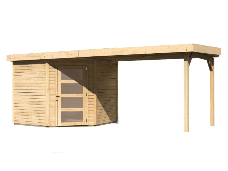 Karibu Gartenhaus Schwandorf 5 natur mit Anbaudach 2,75 Meter - Image 2