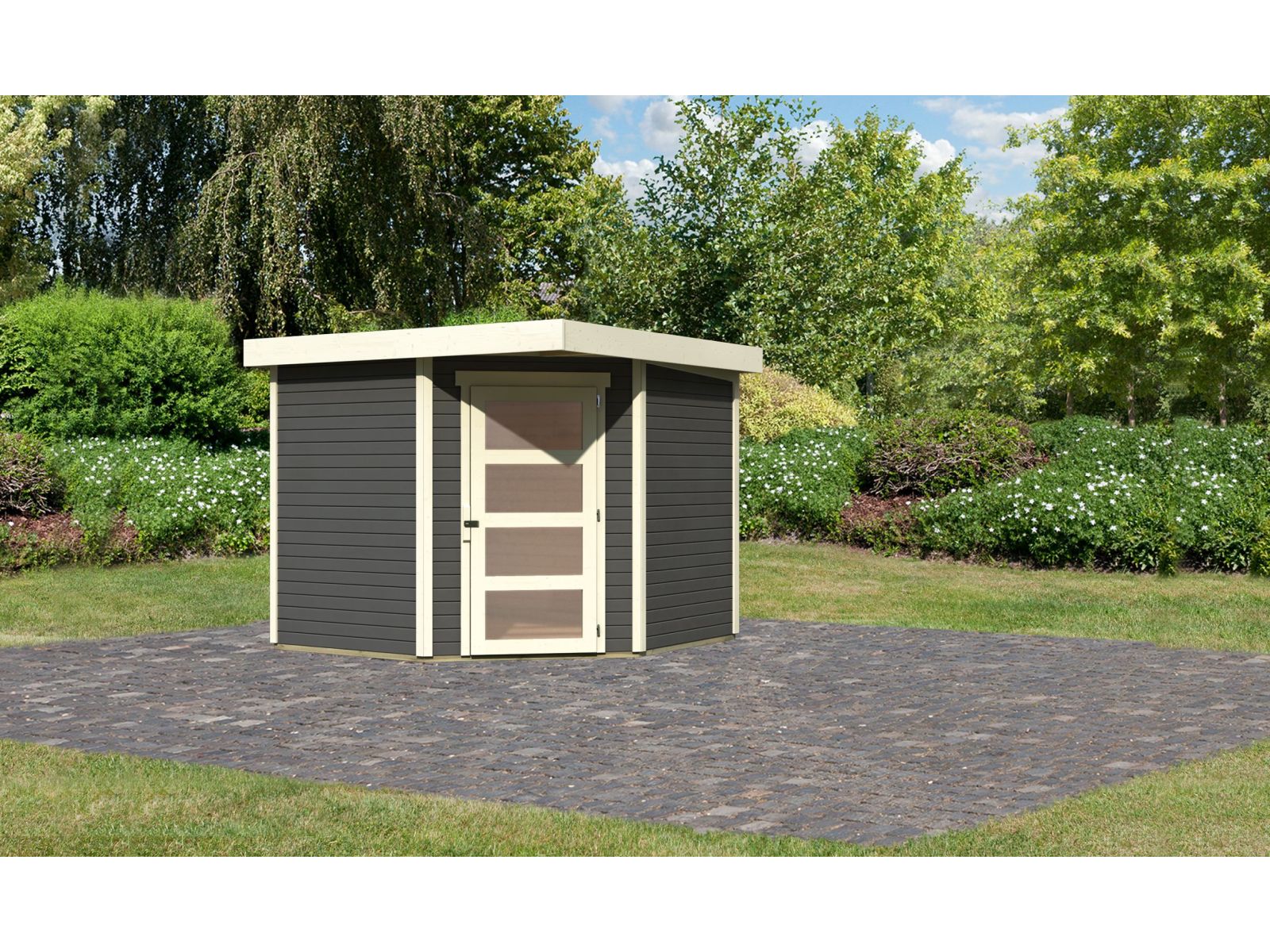 Karibu Gartenhaus Schwandorf 5 terragrau 19 mm - Image 2