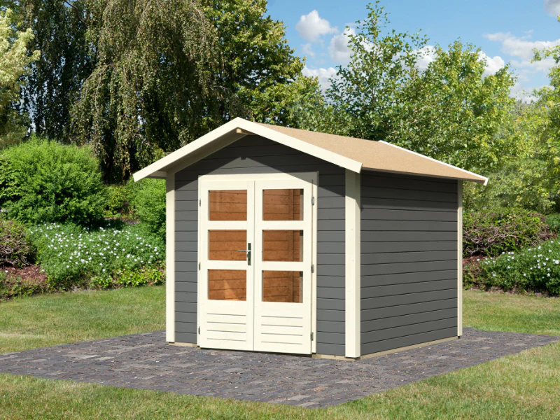 Karibu Gartenhaus Talkau 4 in terragrau 28 mm