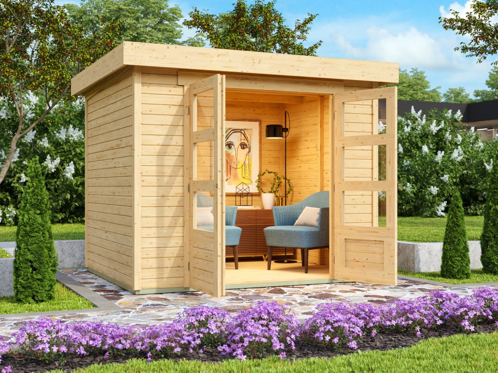 Karibu Gartenhaus Timmo, naturbelassen, 19 mm