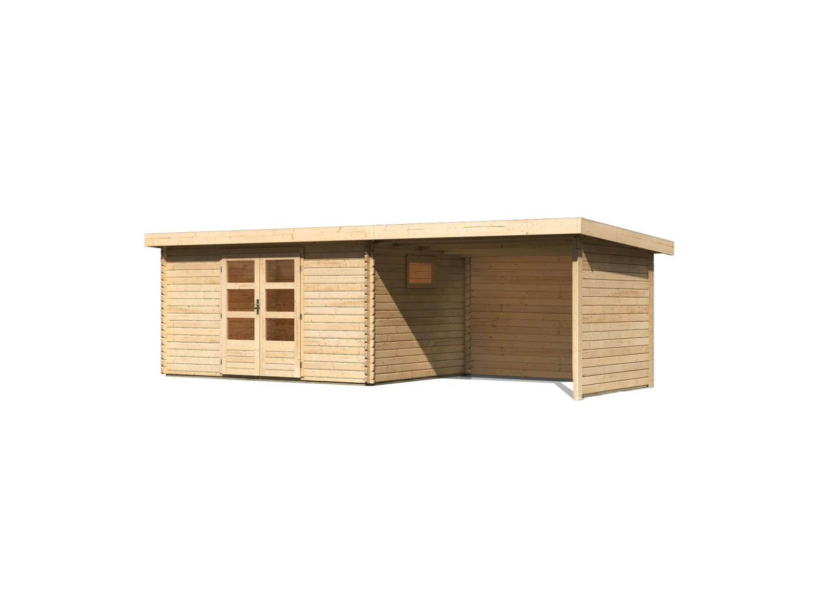 Karibu Gartenhaus Trittau 5 inkl. Anbaudach 3,3 m inkl. Rück- und Seitenwand - Image 4