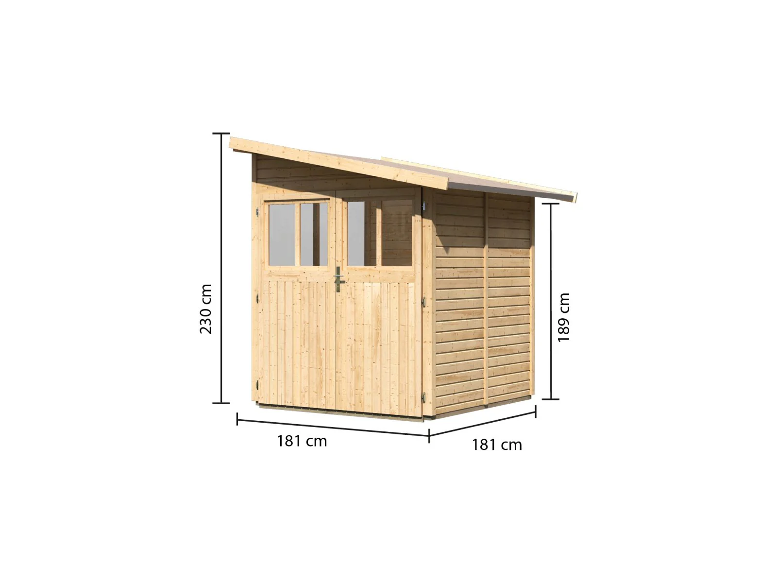 Karibu Gartenhaus Wandlitz 2 natur 19 mm - Image 3