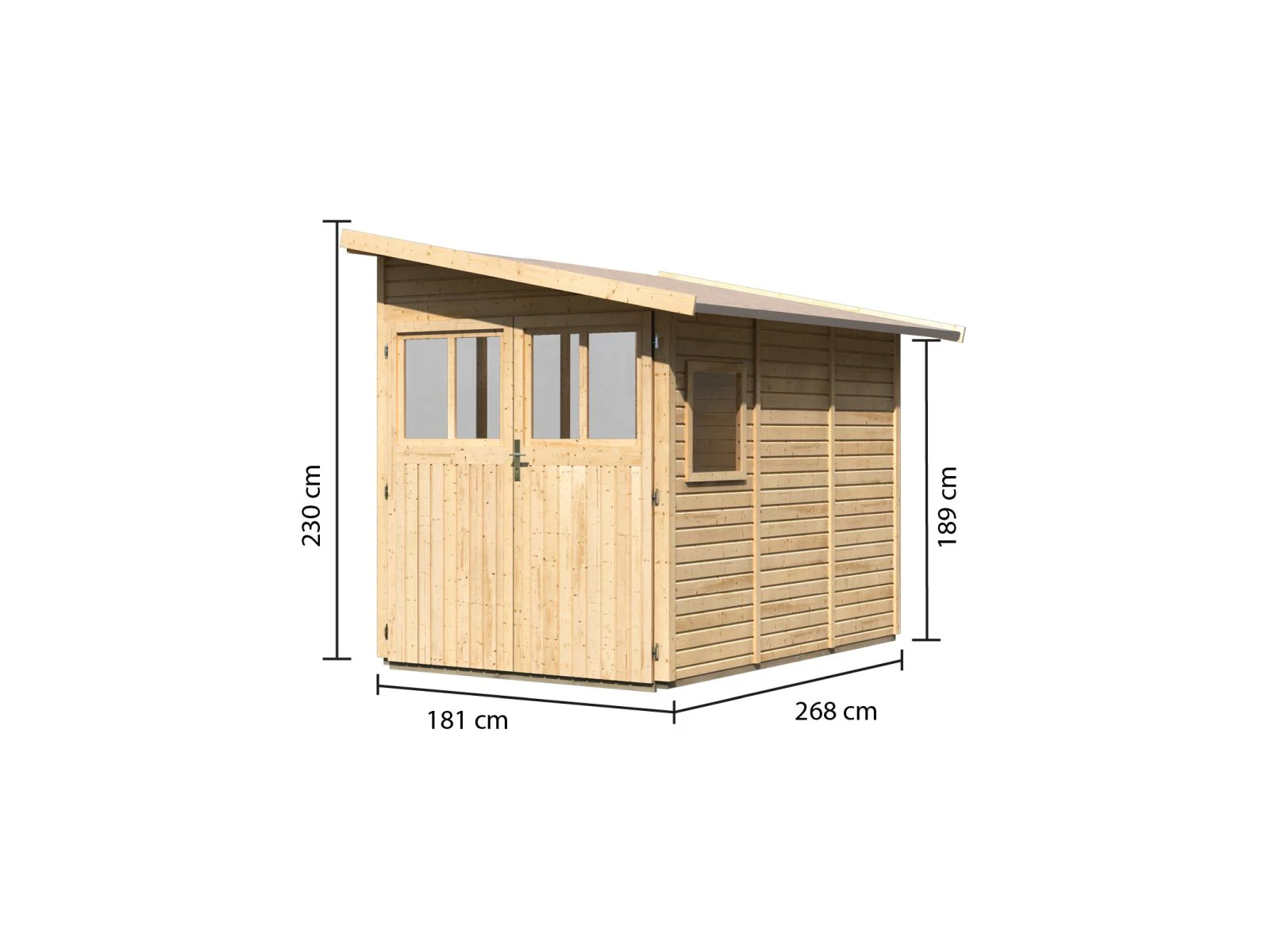 Karibu Gartenhaus Wandlitz 3 natur 19 mm - Image 3