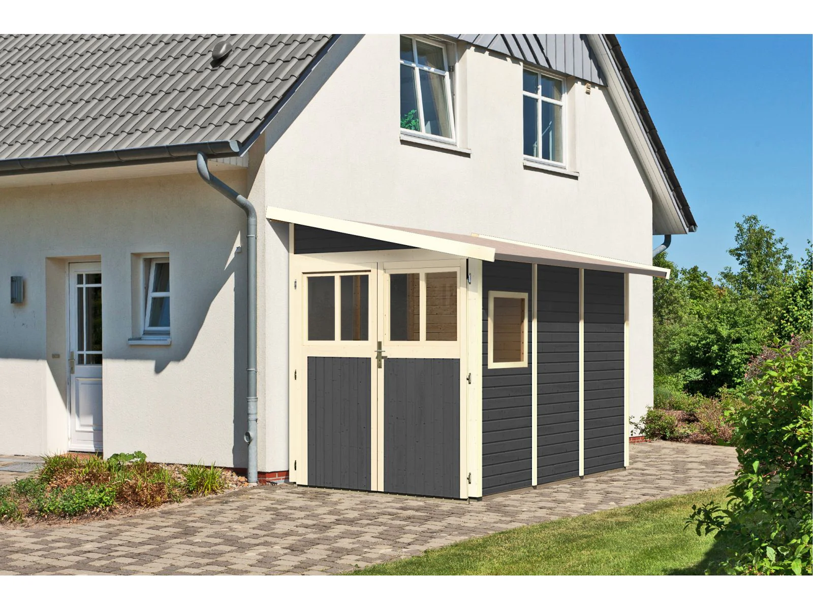 Karibu Gartenhaus Wandlitz 3 terragrau 19 mm - Image 2
