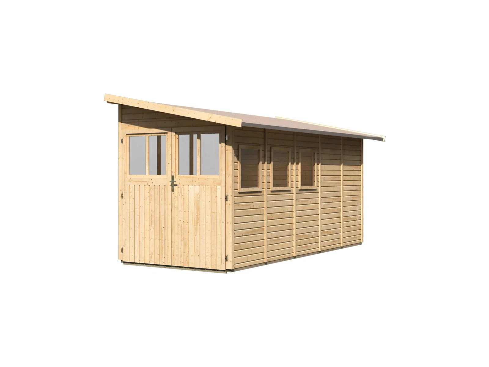 Karibu Gartenhaus Wandlitz 5 natur 19 mm - Image 6