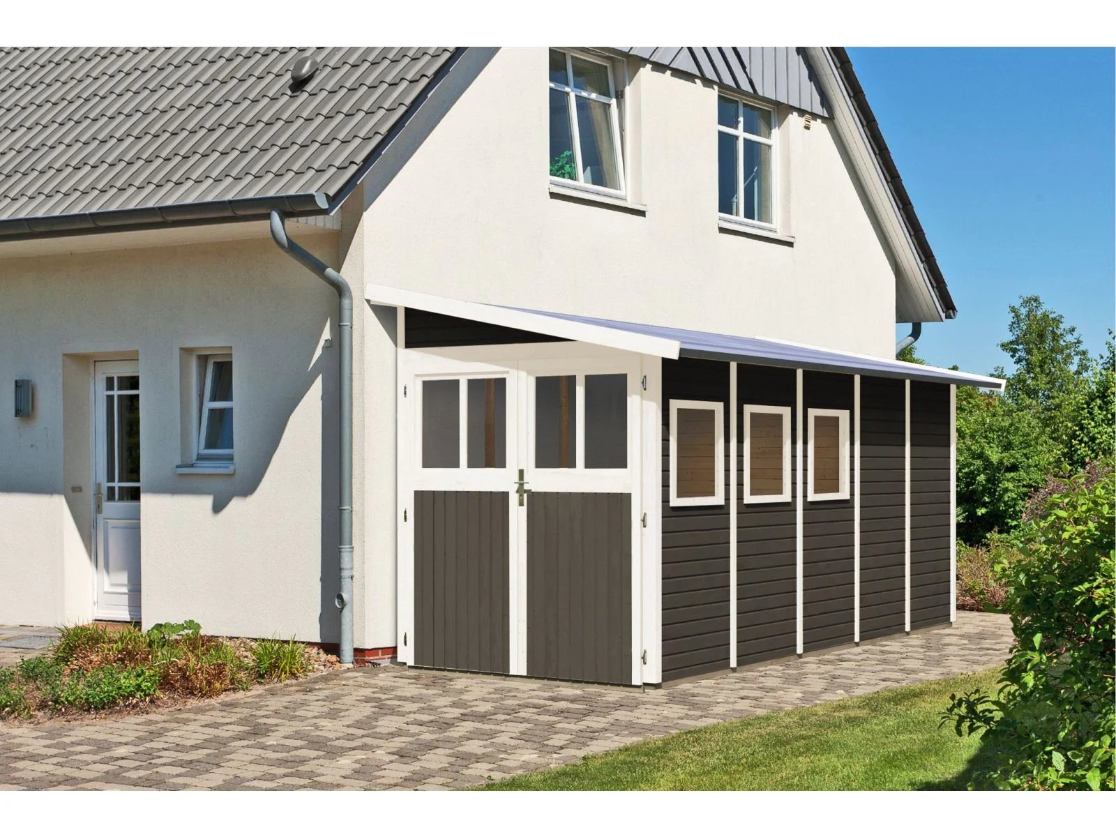 Karibu Gartenhaus Wandlitz 5 terragrau 19 mm