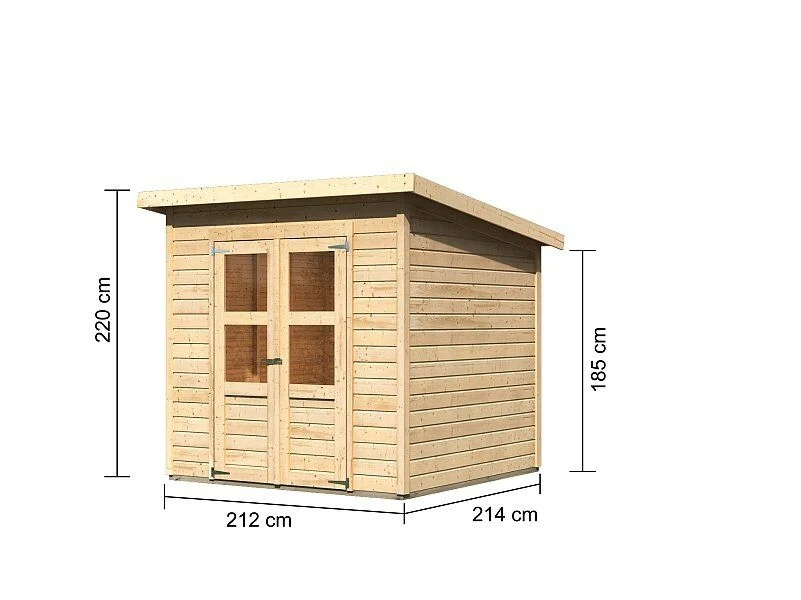 Karibu Gerätehaus Amrum 2, naturbelassen, 14 mm - Image 3