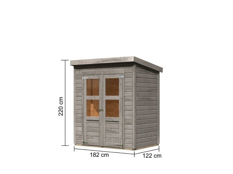 Karibu Gerätehaus Amrum, naturgrau, 14 mm - Image 2