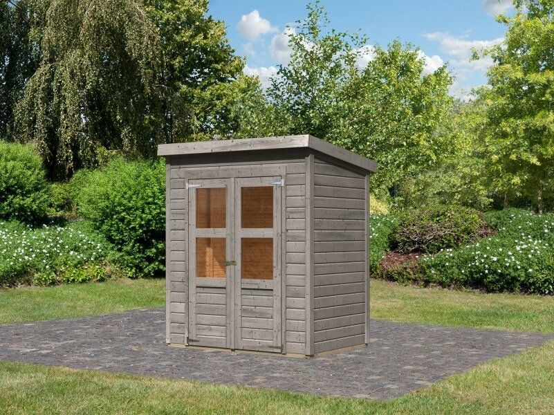 Karibu Gerätehaus Amrum, naturgrau, 14 mm - Image 3