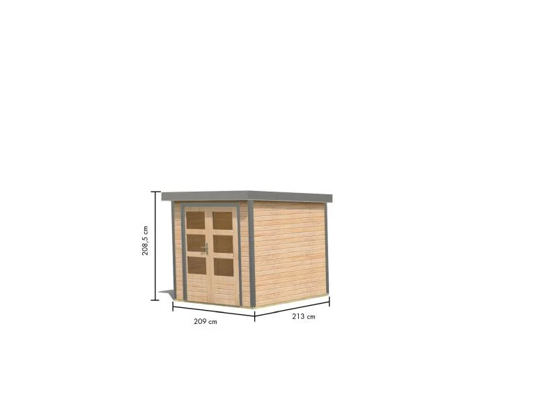Karibu Hybrid Gartenhaus Jupiter 2 A naturbelassen/graualuminium - Image 3